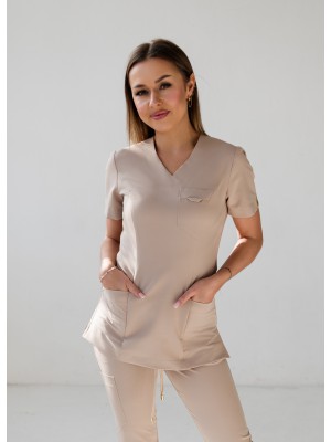 Bluza scrubs nr 188 beżowa SKAZA roz. 38